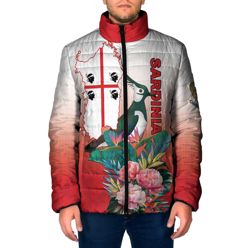 Personalized Italy Sardinia Padded Jacket Lapwing With Map - Wonder Print Shop
