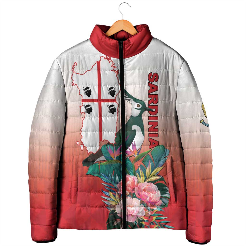 Personalized Italy Sardinia Padded Jacket Lapwing With Map - Wonder Print Shop