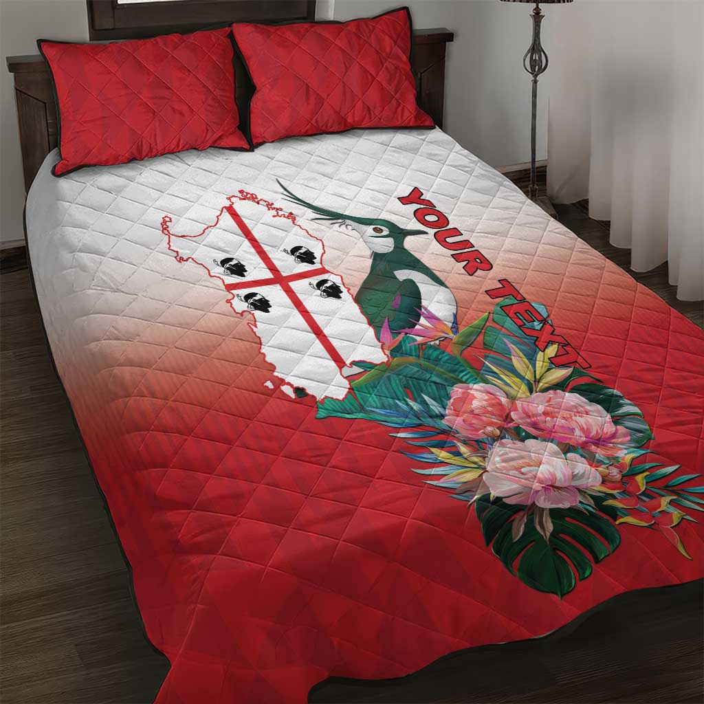 Personalized Italy Sardinia Quilt Bed Set Lapwing With Map - Wonder Print Shop
