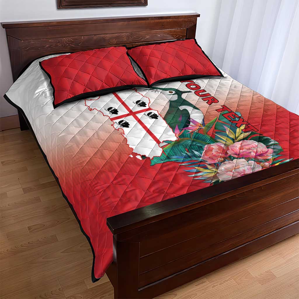 Personalized Italy Sardinia Quilt Bed Set Lapwing With Map - Wonder Print Shop