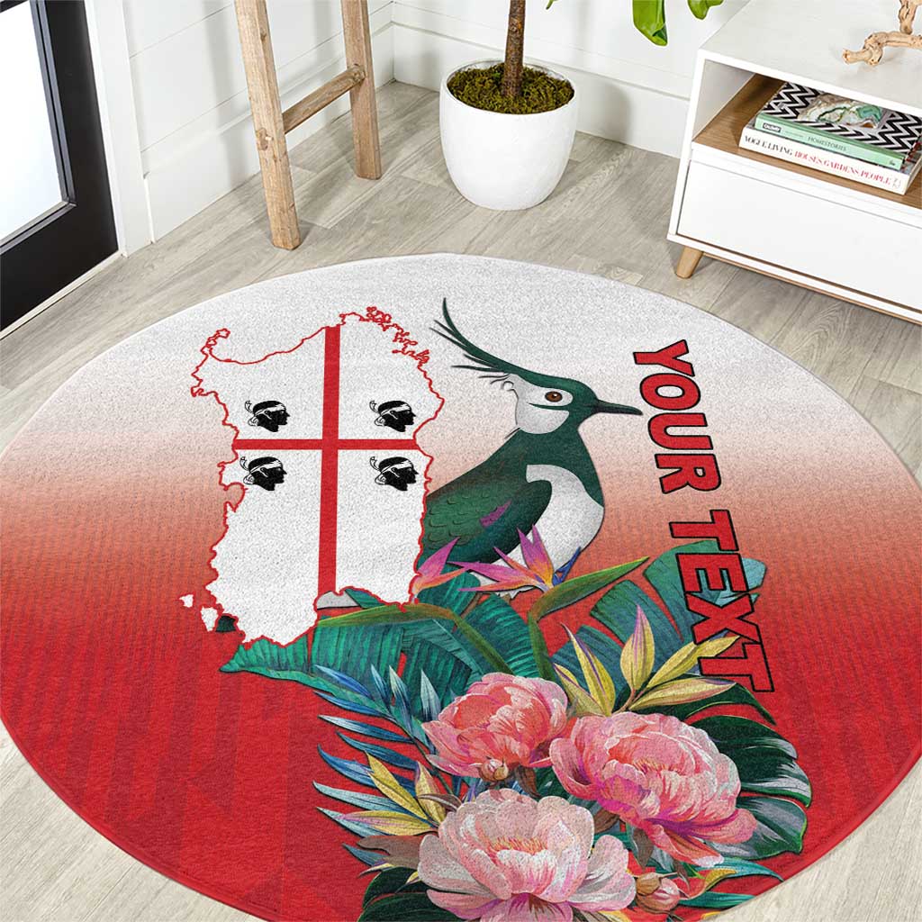 Personalized Italy Sardinia Round Carpet Lapwing With Map - Wonder Print Shop