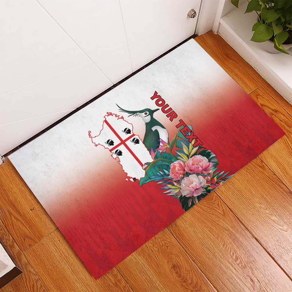 Personalized Italy Sardinia Rubber Doormat Lapwing With Map - Wonder Print Shop