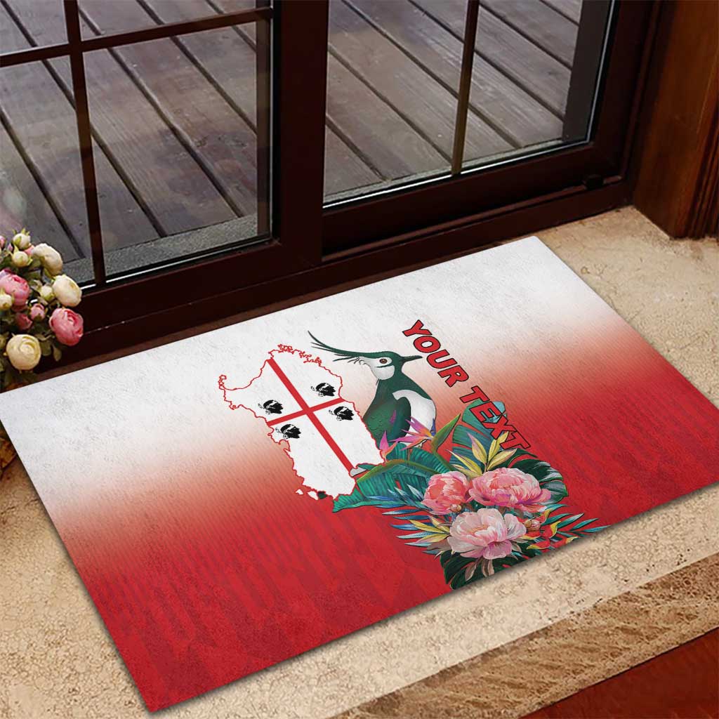 Personalized Italy Sardinia Rubber Doormat Lapwing With Map - Wonder Print Shop