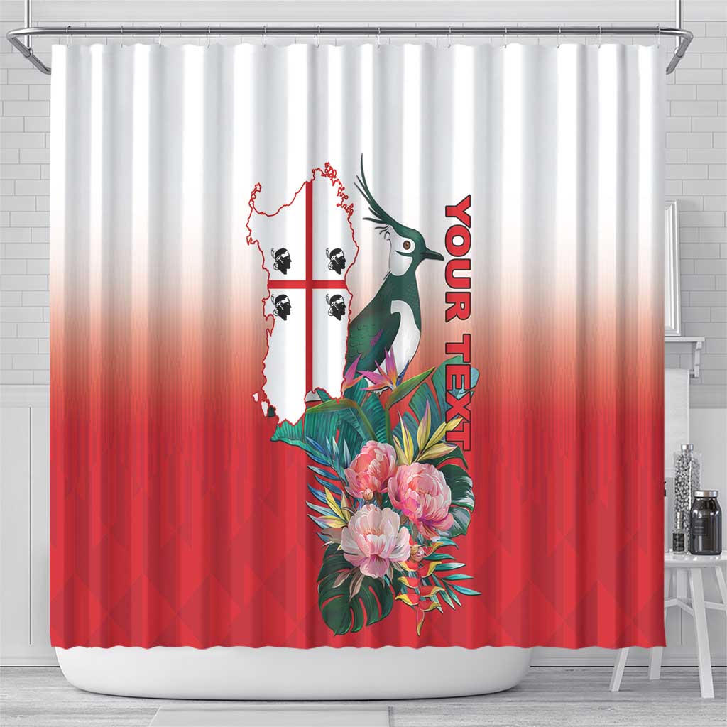 Personalized Italy Sardinia Shower Curtain Lapwing With Map - Wonder Print Shop