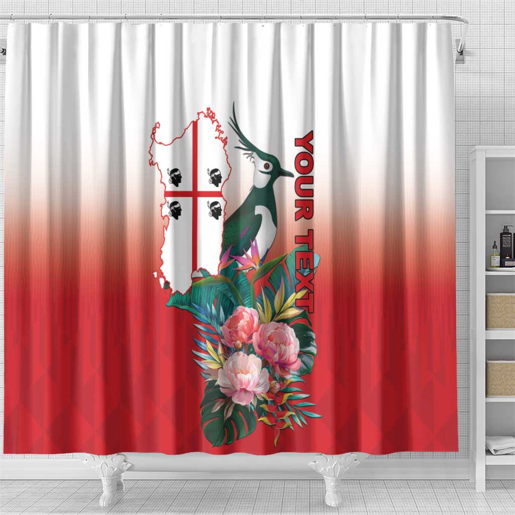 Personalized Italy Sardinia Shower Curtain Lapwing With Map - Wonder Print Shop