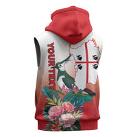 Personalized Italy Sardinia Sleeveless Zip Hoodie Lapwing With Map - Wonder Print Shop