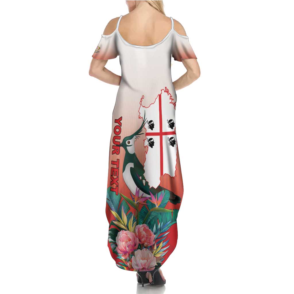 Personalized Italy Sardinia Summer Maxi Dress Lapwing With Map - Wonder Print Shop