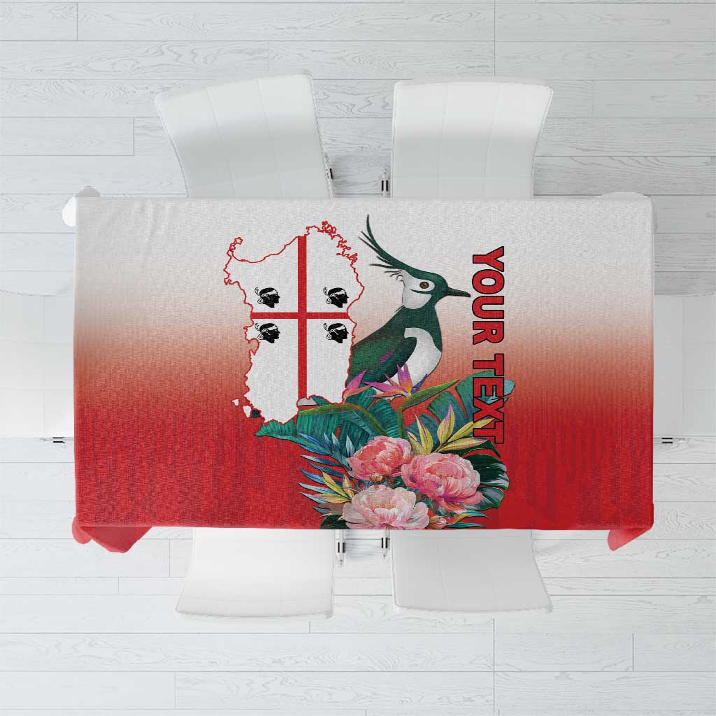 Personalized Italy Sardinia Tablecloth Lapwing With Map - Wonder Print Shop