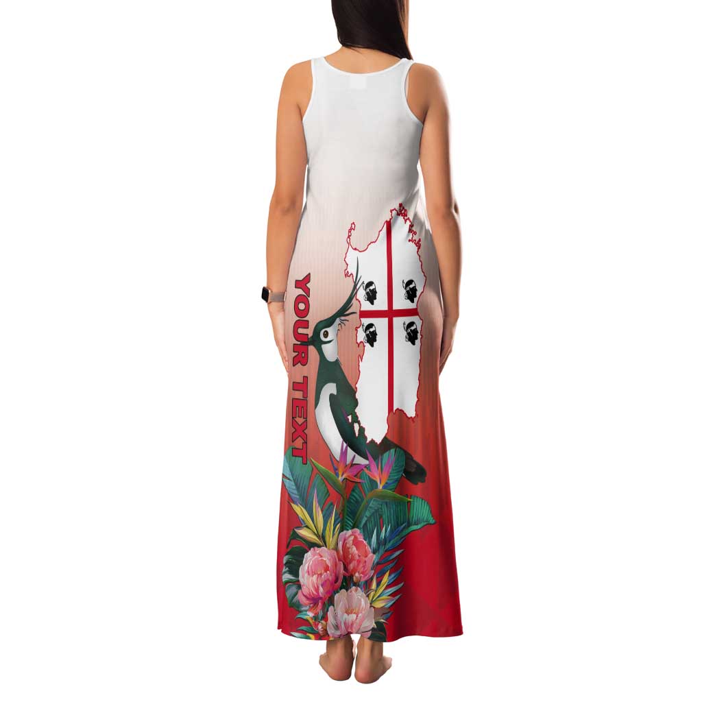 Personalized Italy Sardinia Tank Maxi Dress Lapwing With Map - Wonder Print Shop