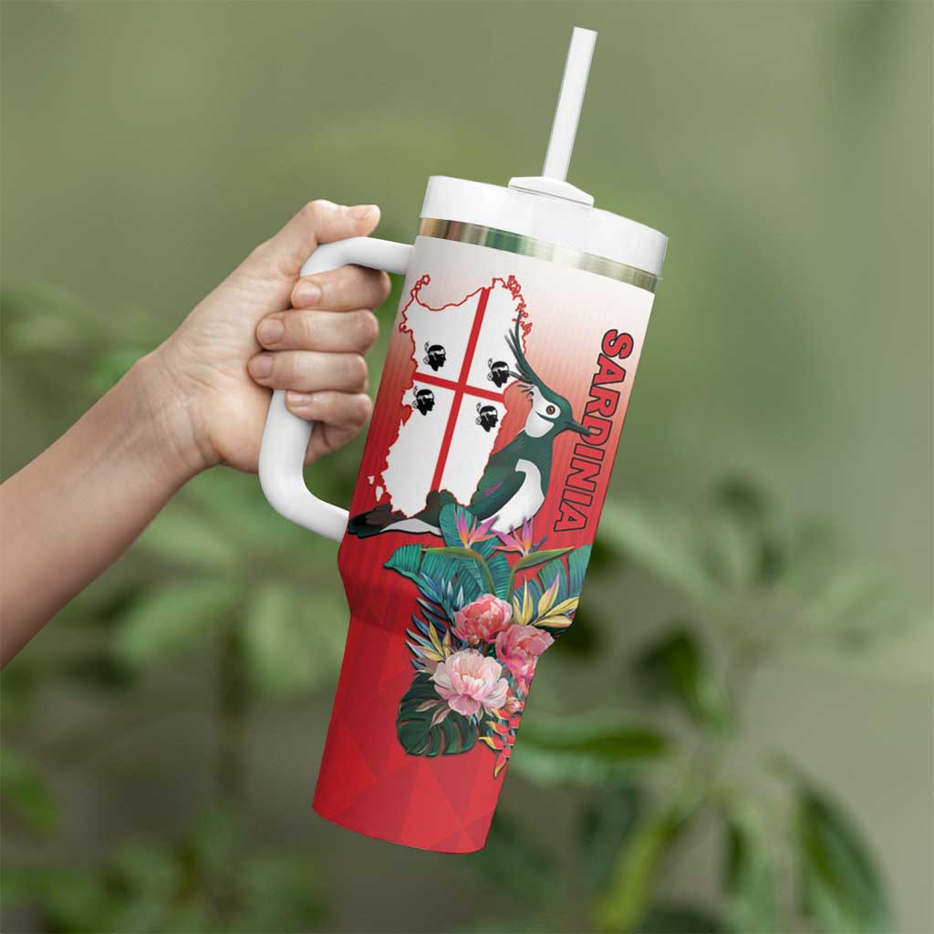 Personalized Italy Sardinia Tumbler With Handle Lapwing With Map - Wonder Print Shop