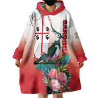 Personalized Italy Sardinia Wearable Blanket Hoodie Lapwing With Map - Wonder Print Shop