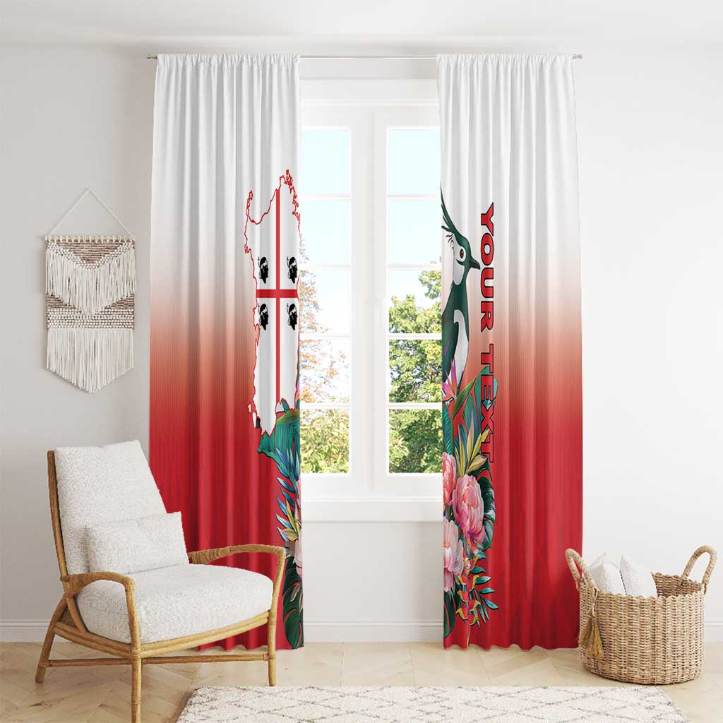 Personalized Italy Sardinia Window Curtain Lapwing With Map - Wonder Print Shop