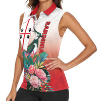 Personalized Italy Sardinia Women Sleeveless Polo Shirt Lapwing With Map - Wonder Print Shop
