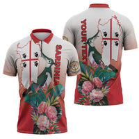 Personalized Italy Sardinia Zipper Polo Shirt Lapwing With Map - Wonder Print Shop