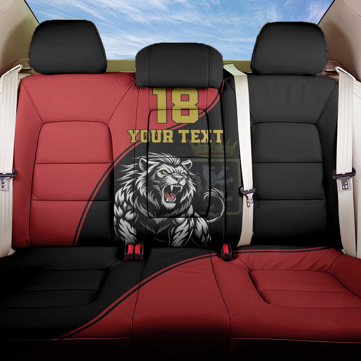 Custom Aosta Valley Back Car Seat Cover Lion Sporty Style - Wonder Print Shop