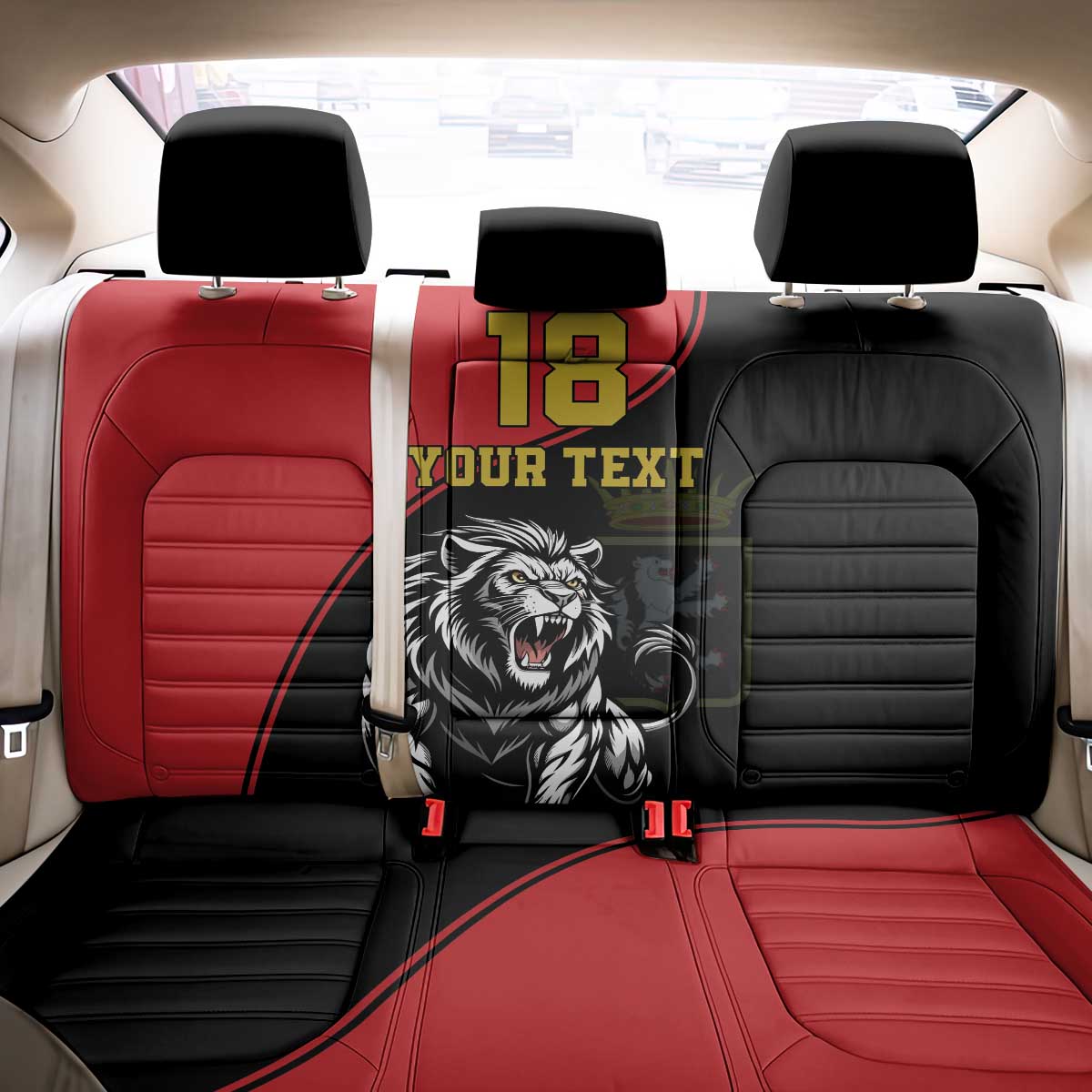 Custom Aosta Valley Back Car Seat Cover Lion Sporty Style - Wonder Print Shop