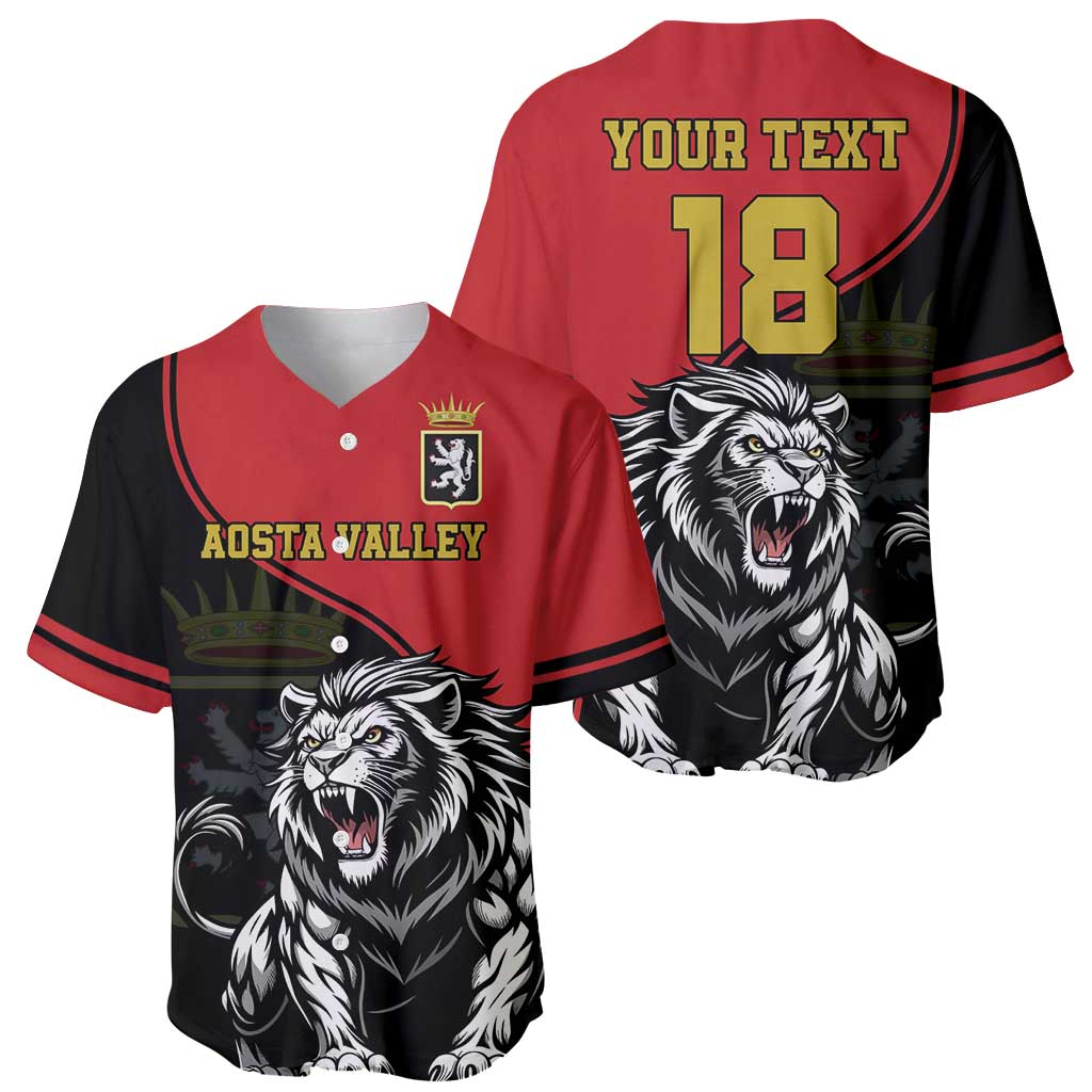 Custom Aosta Valley Baseball Jersey Lion Sporty Style - Wonder Print Shop