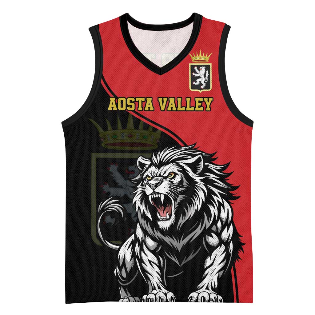 Custom Aosta Valley Basketball Jersey Lion Sporty Style - Wonder Print Shop
