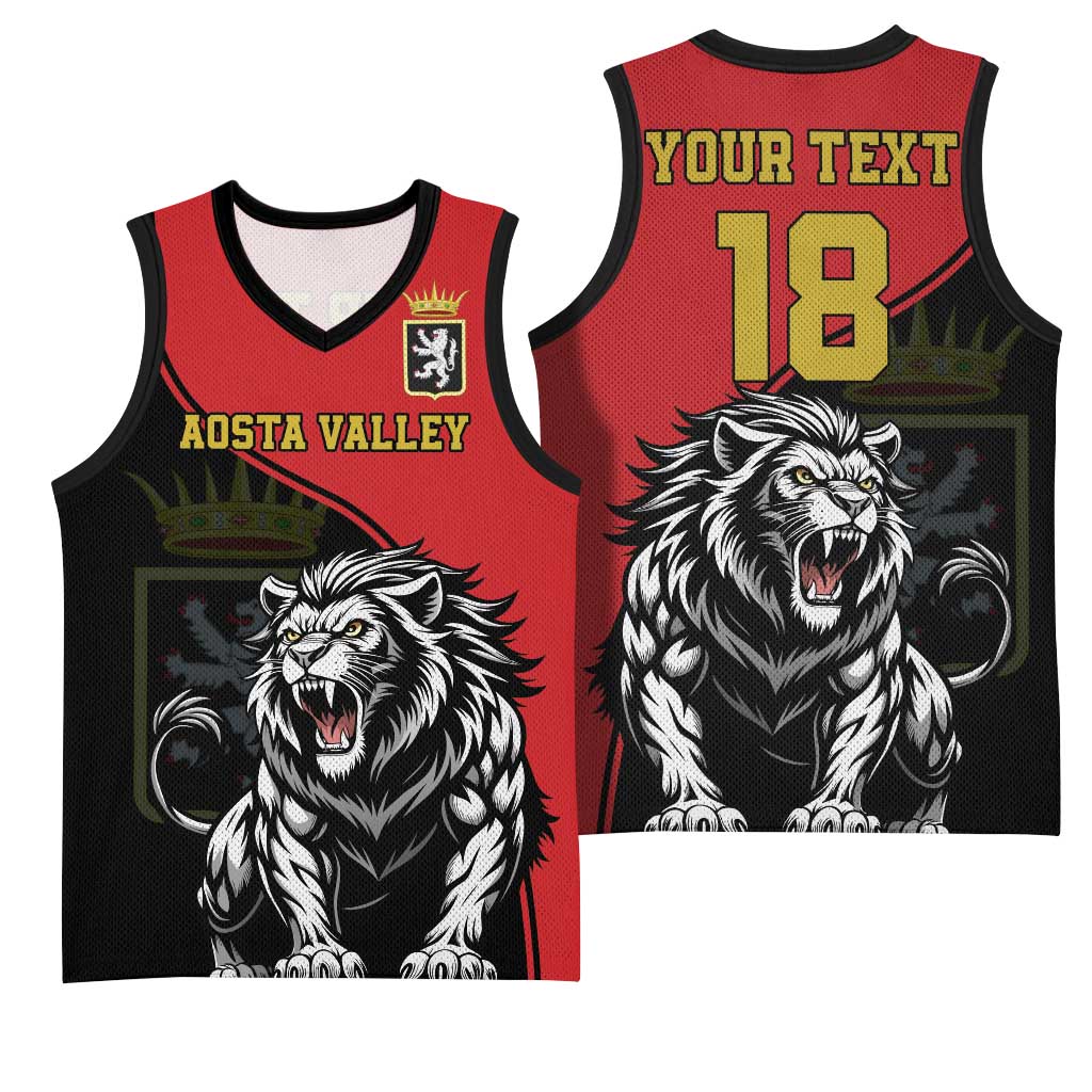 Custom Aosta Valley Basketball Jersey Lion Sporty Style - Wonder Print Shop