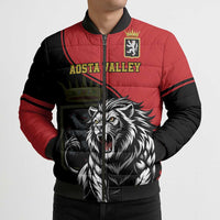 Custom Aosta Valley Bomber Puffer Jacket Lion Sporty Style - Wonder Print Shop
