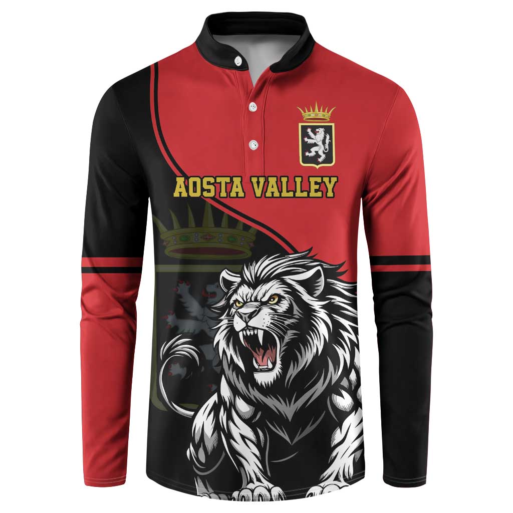 Custom Aosta Valley Button Sweatshirt Lion Sporty Style - Wonder Print Shop
