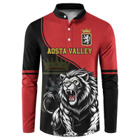 Custom Aosta Valley Button Sweatshirt Lion Sporty Style - Wonder Print Shop