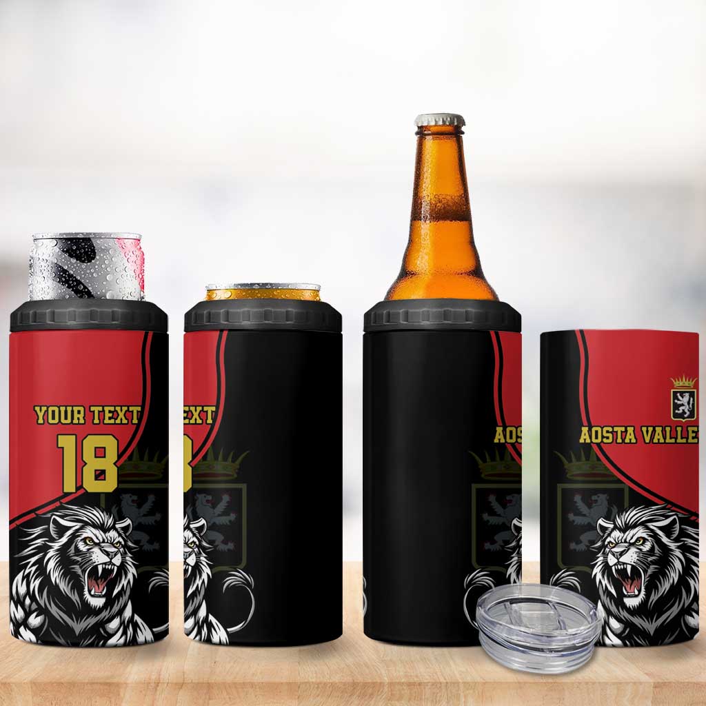 Custom Aosta Valley 4 in 1 Can Cooler Tumbler Lion Sporty Style - Wonder Print Shop
