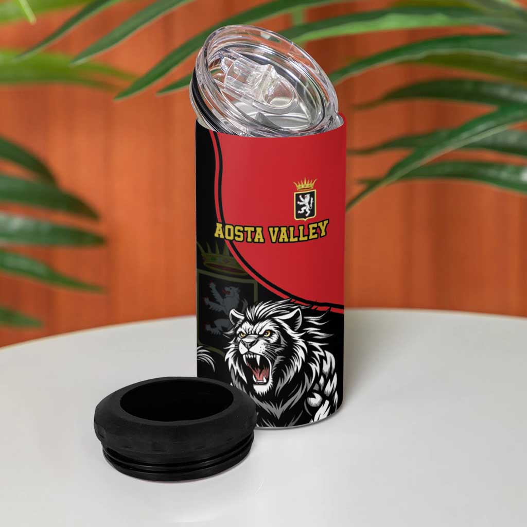 Custom Aosta Valley 4 in 1 Can Cooler Tumbler Lion Sporty Style - Wonder Print Shop