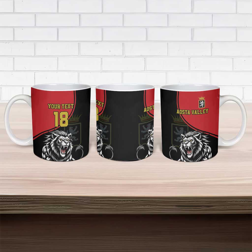 Custom Aosta Valley Ceramic Mug Lion Sporty Style - Wonder Print Shop