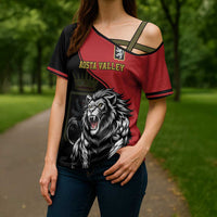 Custom Aosta Valley Cross Shoulder Shirt Lion Sporty Style - Wonder Print Shop