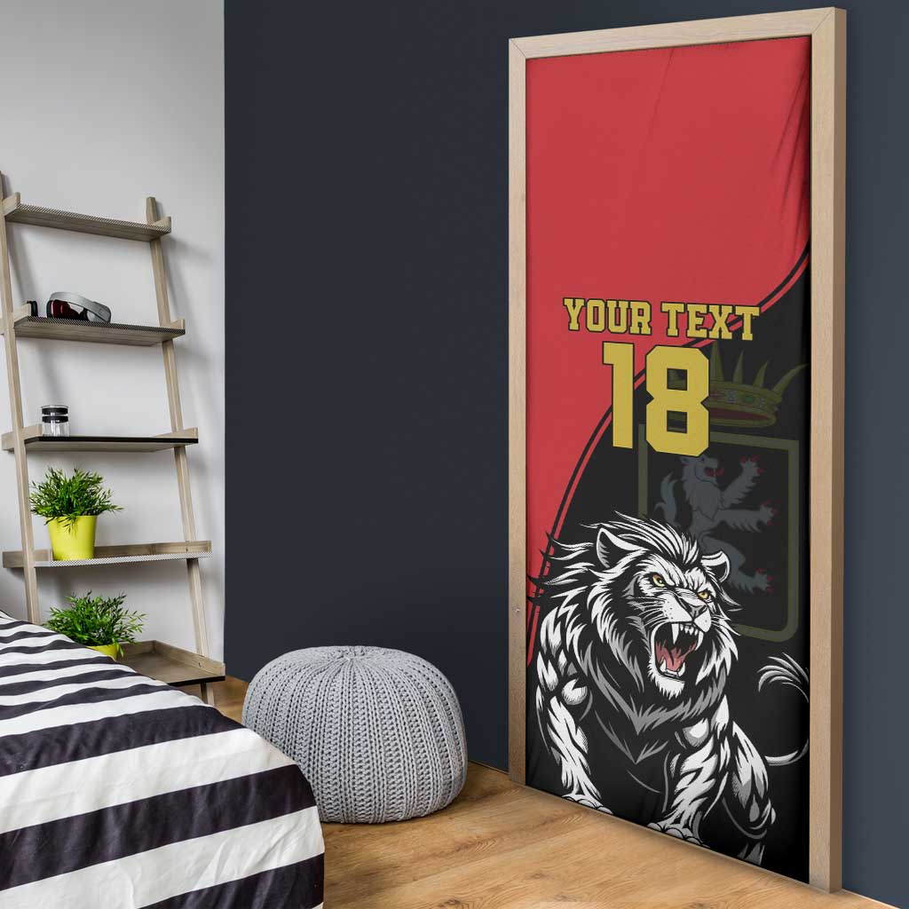 Custom Aosta Valley Door Cover Lion Sporty Style - Wonder Print Shop