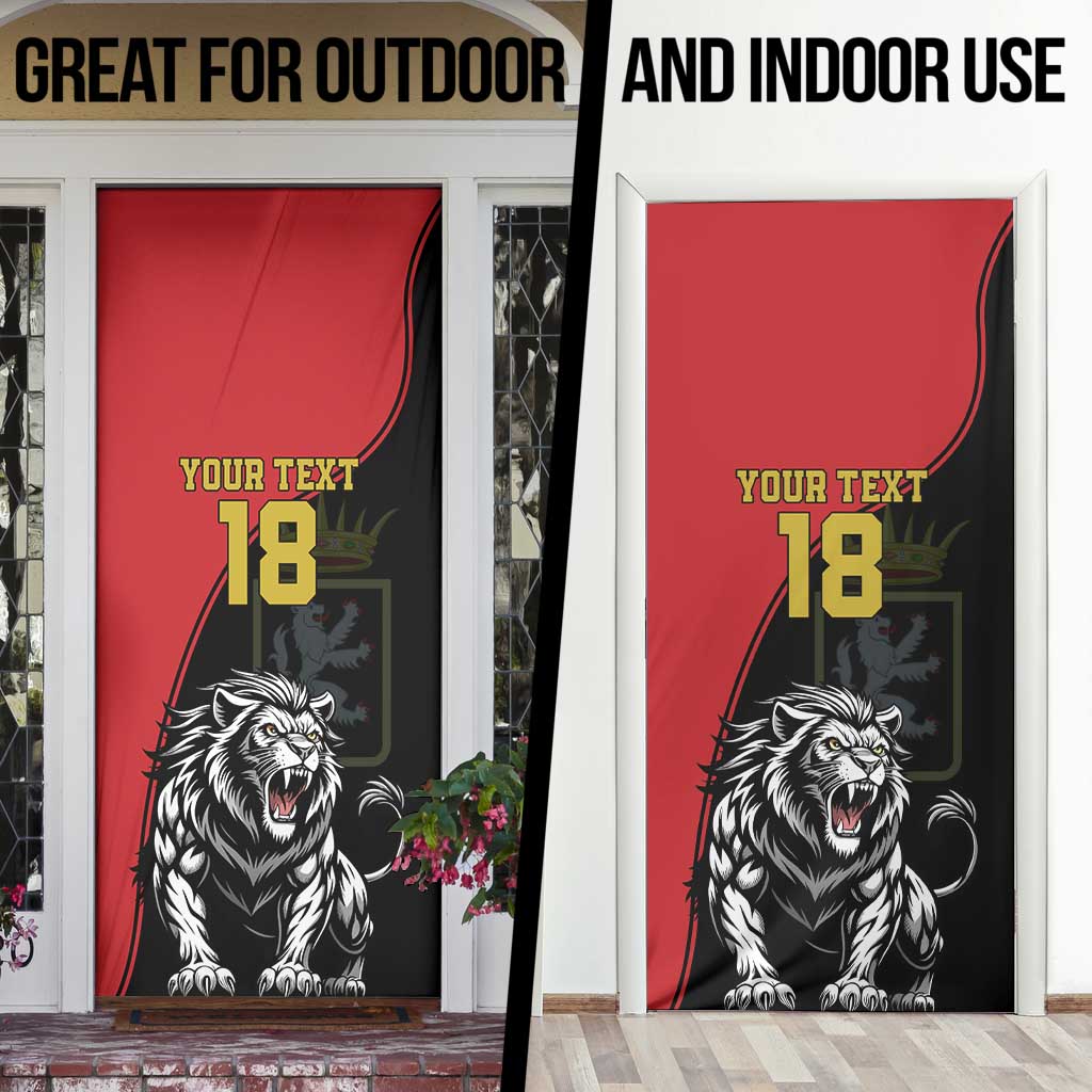 Custom Aosta Valley Door Cover Lion Sporty Style - Wonder Print Shop