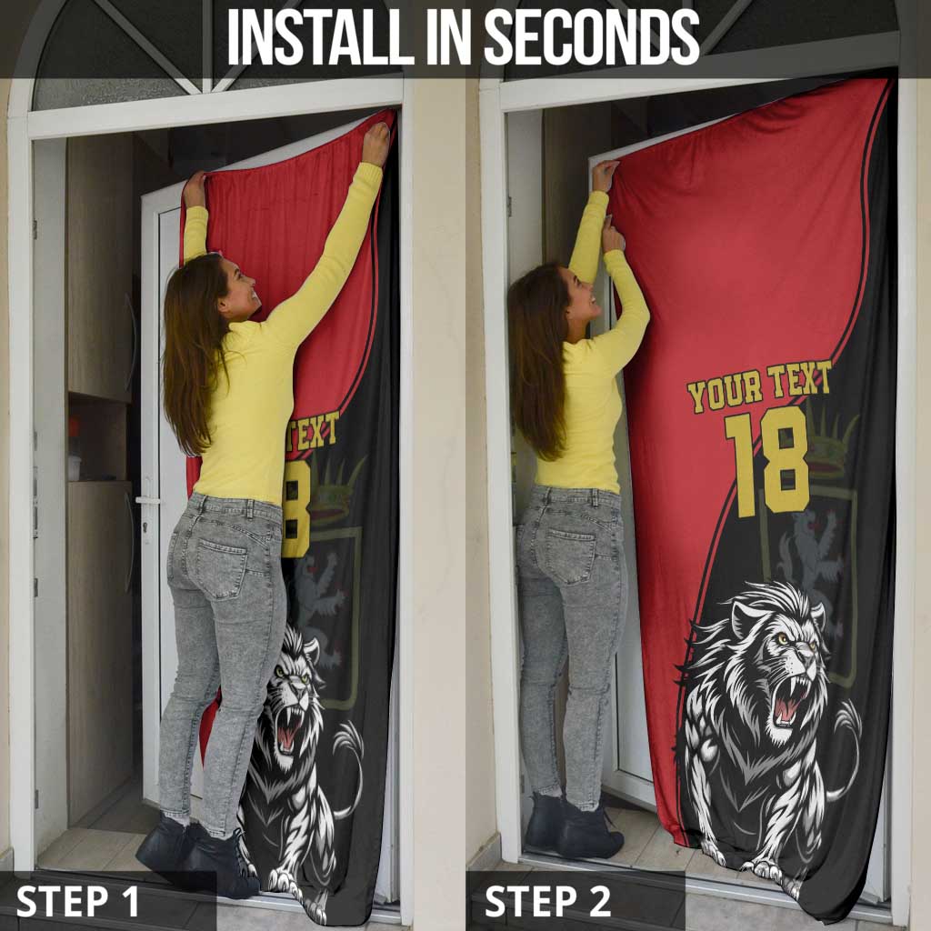 Custom Aosta Valley Door Cover Lion Sporty Style - Wonder Print Shop