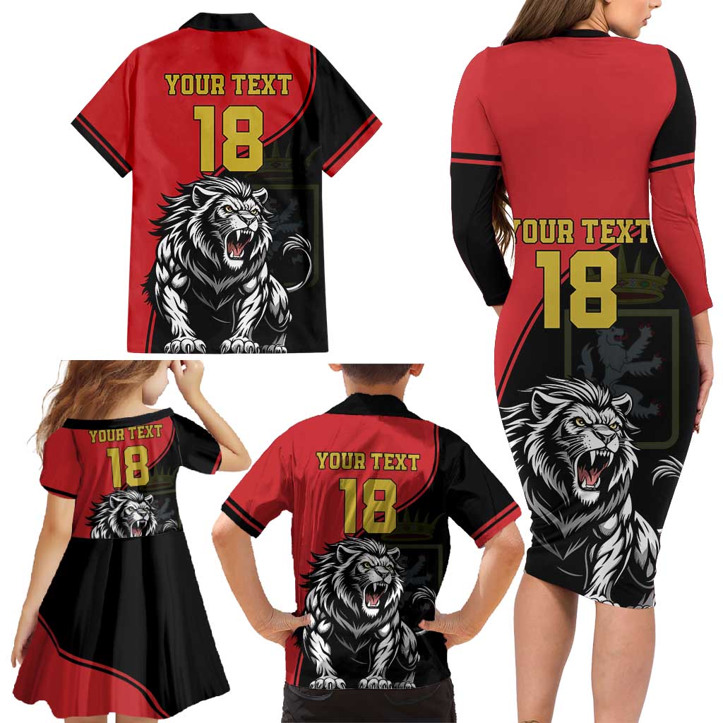Custom Aosta Valley Family Matching Long Sleeve Bodycon Dress and Hawaiian Shirt Lion Sporty Style - Wonder Print Shop