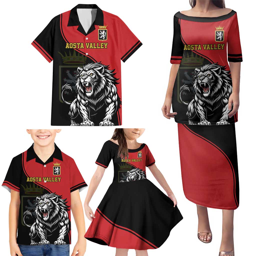 Custom Aosta Valley Family Matching Puletasi and Hawaiian Shirt Lion Sporty Style - Wonder Print Shop