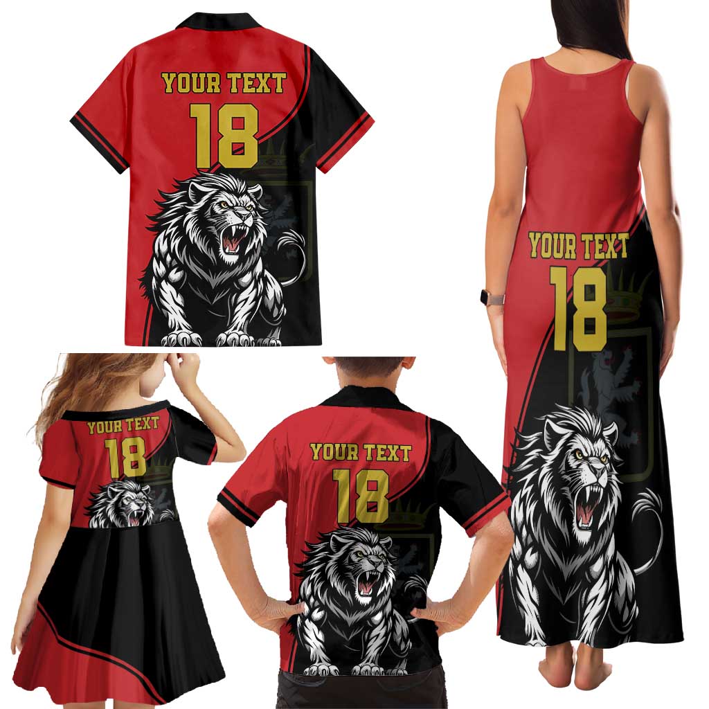 Custom Aosta Valley Family Matching Tank Maxi Dress and Hawaiian Shirt Lion Sporty Style - Wonder Print Shop