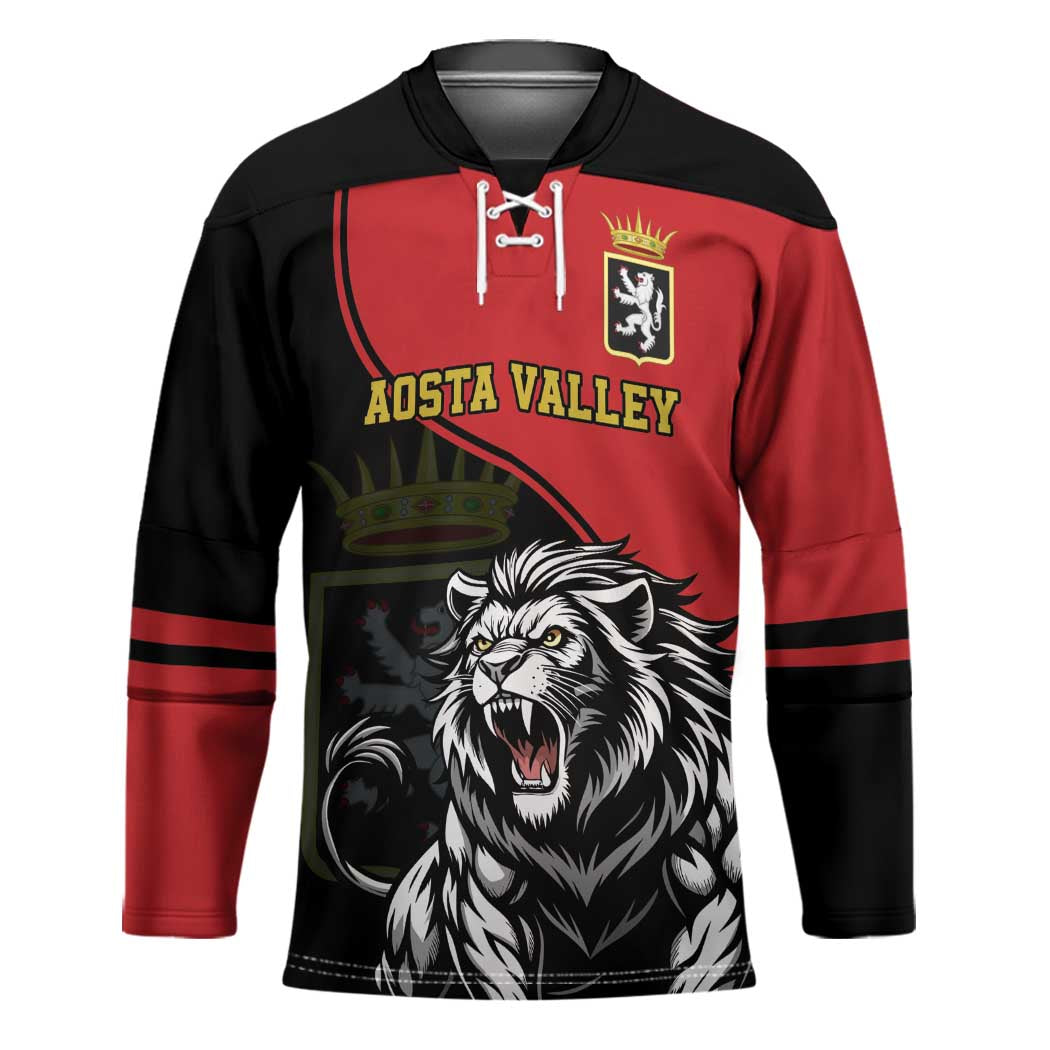 Custom Aosta Valley Hockey Jersey Lion Sporty Style - Wonder Print Shop