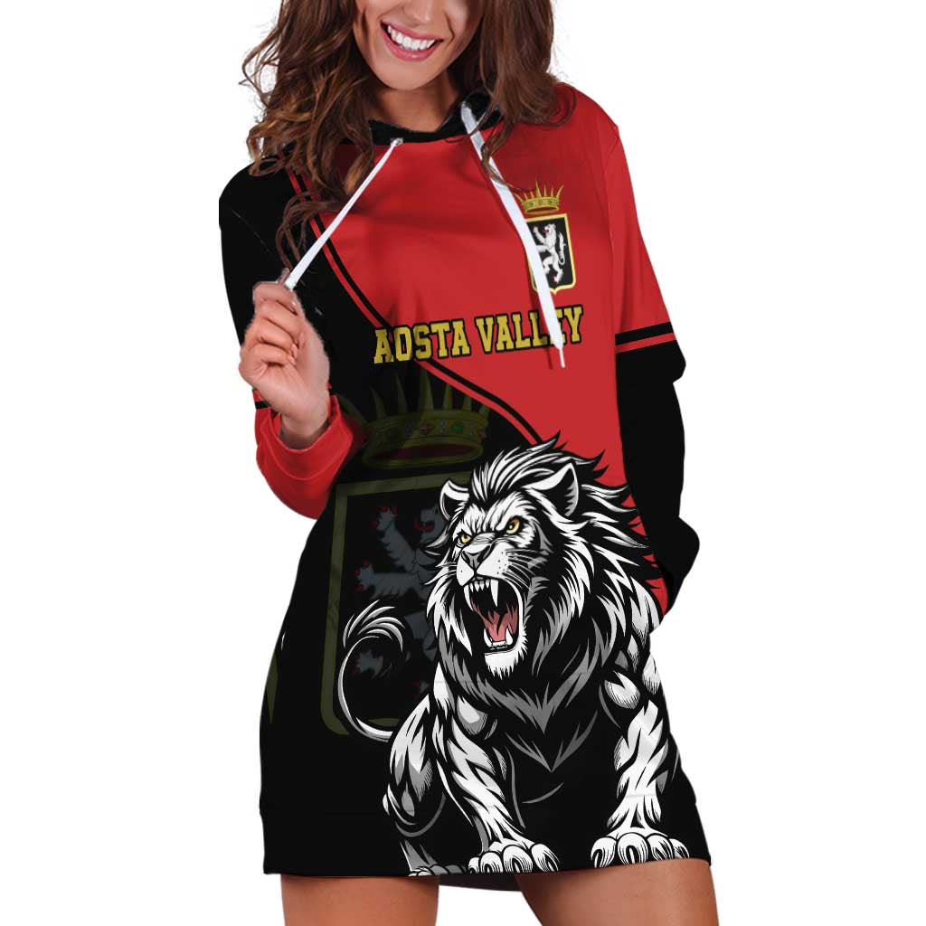 Custom Aosta Valley Hoodie Dress Lion Sporty Style - Wonder Print Shop