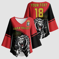 Custom Aosta Valley Kimono Sleeve Blouse Lion Sporty Style - Wonder Print Shop