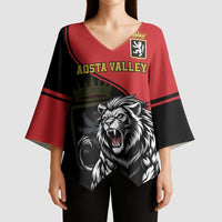 Custom Aosta Valley Kimono Sleeve Blouse Lion Sporty Style - Wonder Print Shop
