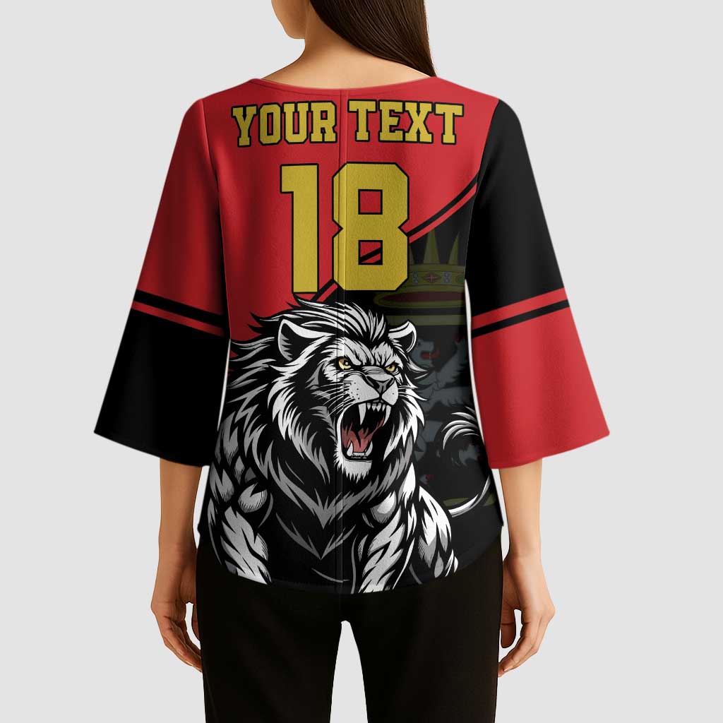 Custom Aosta Valley Kimono Sleeve Blouse Lion Sporty Style - Wonder Print Shop