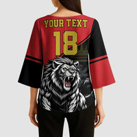 Custom Aosta Valley Kimono Sleeve Blouse Lion Sporty Style - Wonder Print Shop