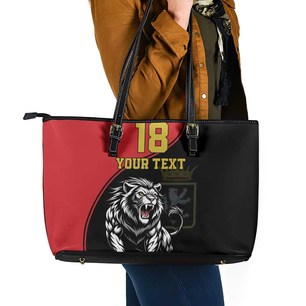 Custom Aosta Valley Leather Tote Bag Lion Sporty Style - Wonder Print Shop