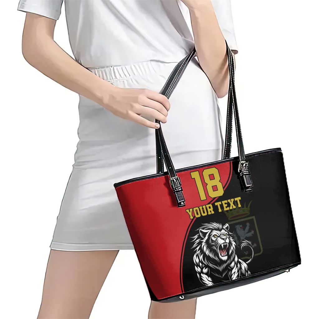 Custom Aosta Valley Leather Tote Bag Lion Sporty Style - Wonder Print Shop