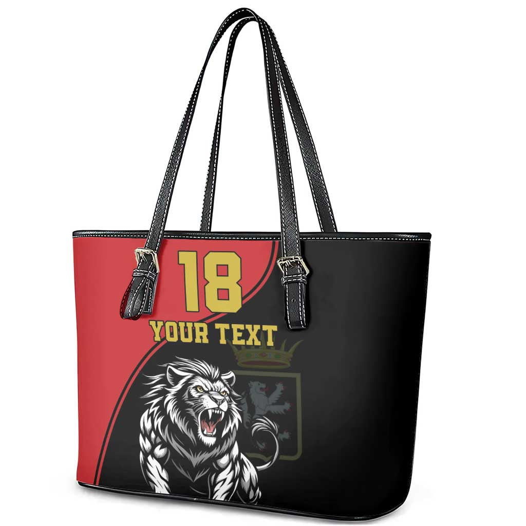 Custom Aosta Valley Leather Tote Bag Lion Sporty Style - Wonder Print Shop
