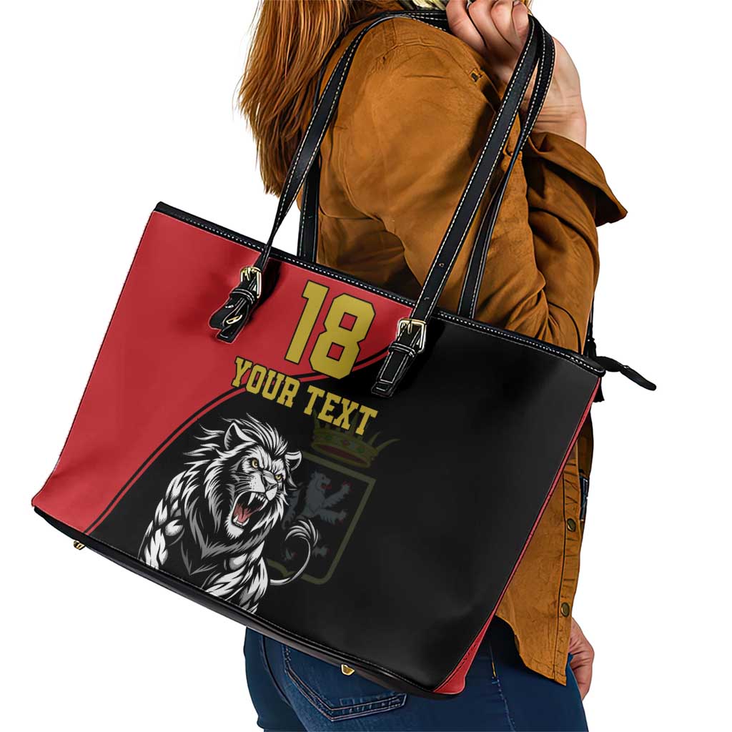 Custom Aosta Valley Leather Tote Bag Lion Sporty Style - Wonder Print Shop