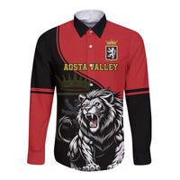 Custom Aosta Valley Long Sleeve Button Shirt Lion Sporty Style - Wonder Print Shop
