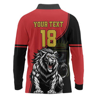 Custom Aosta Valley Long Sleeve Polo Shirt Lion Sporty Style - Wonder Print Shop
