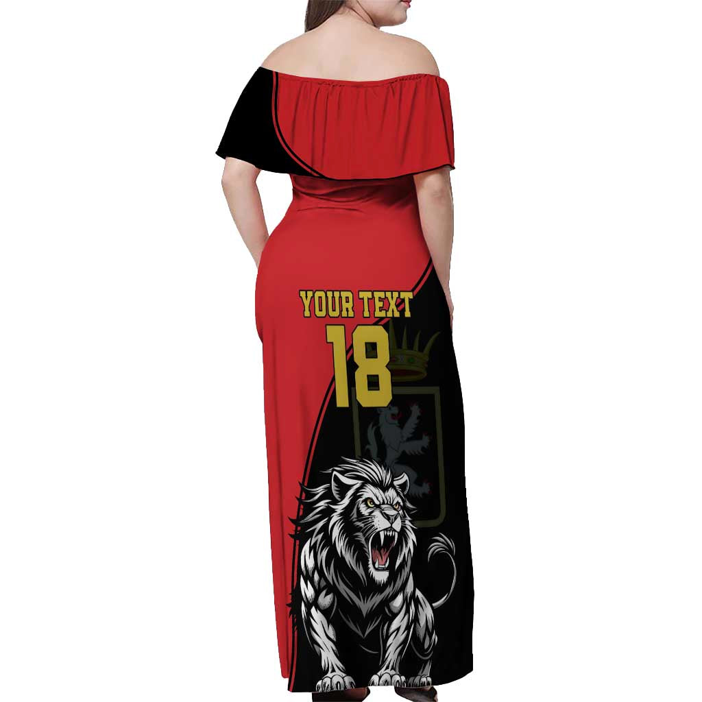 Custom Aosta Valley Off Shoulder Maxi Dress Lion Sporty Style - Wonder Print Shop