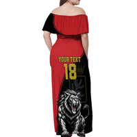Custom Aosta Valley Off Shoulder Maxi Dress Lion Sporty Style - Wonder Print Shop